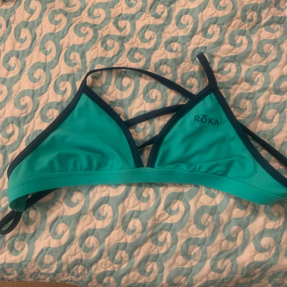 ROKA bikini swim top (small) with tie back straps